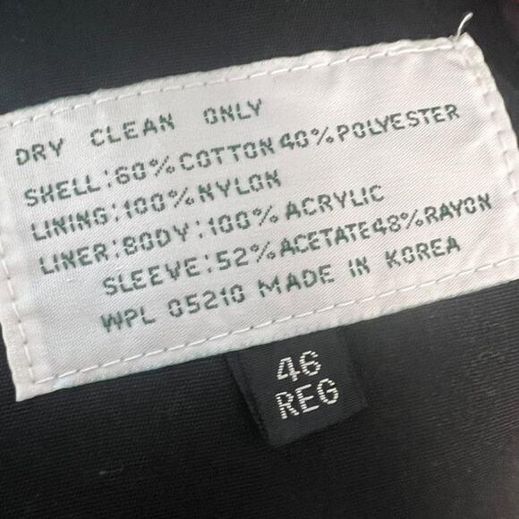 Adams Row Mens Trench Coat Double Breasted Belt Liner Dark Academia SZ 46 - Picture 10 of 11